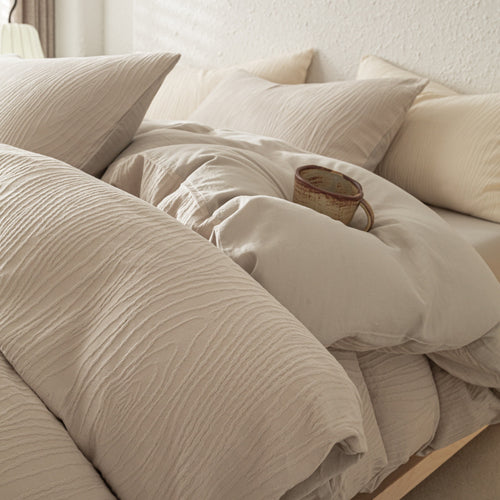 Strukturierte Holzmaserung Mikrofaser Bettbezug Set