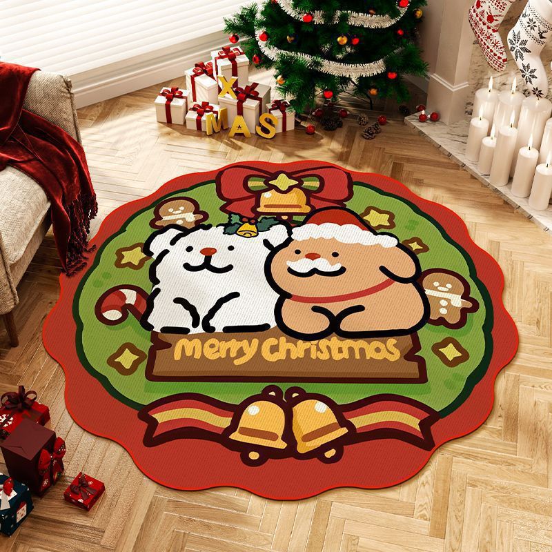 Weihnachtsmotiv runder Teppich für Zuhause