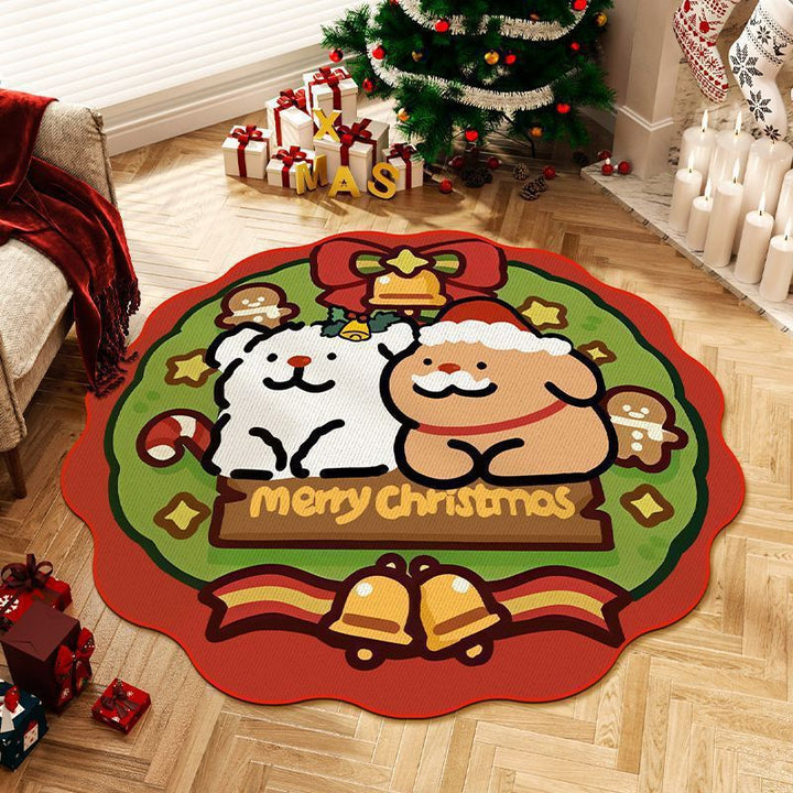 Weihnachtsmotiv runder Teppich für Zuhause