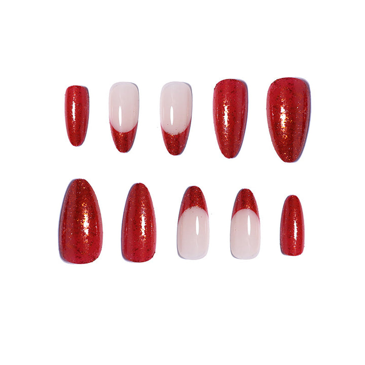 Glitzernde Stiletto Press-On Nagelspitzen Karnz
