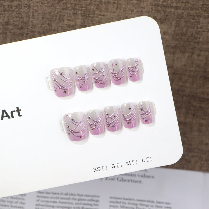 Künstlerisches Nail Art Press-On Set mit Sterne Akzenten Karnz