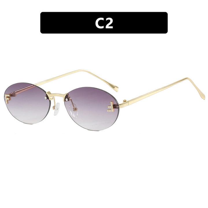 Damen modische Sonnenbrille mit eleganten, runden Gläsern und filigranem Metallrahmen Karnz