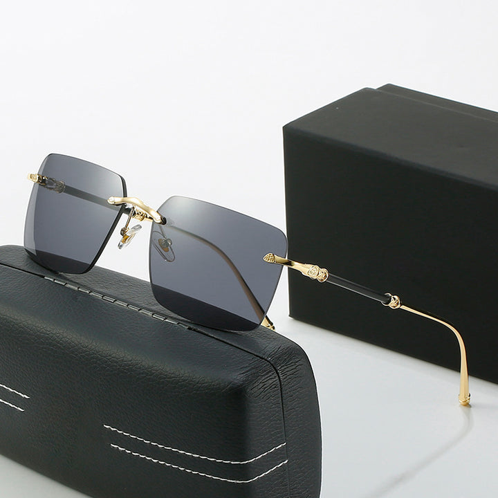 Damen modische Sonnenschutzbrille mit quadratischem Rahmen und luxuriösen Akzenten Karnz
