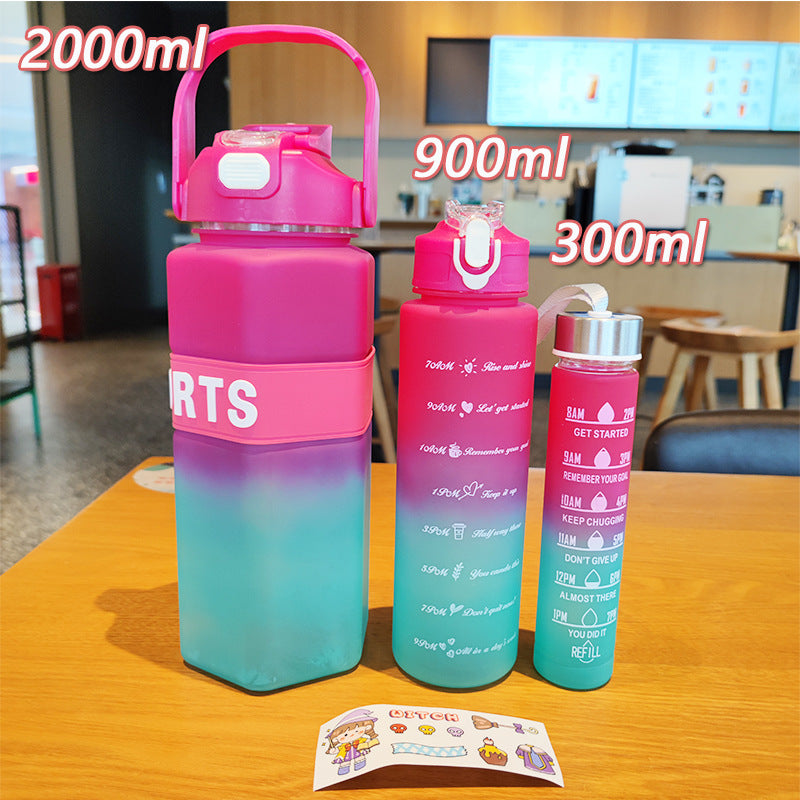 Damen Sport-Wasserflasche mit motivierenden Skalen Karnz