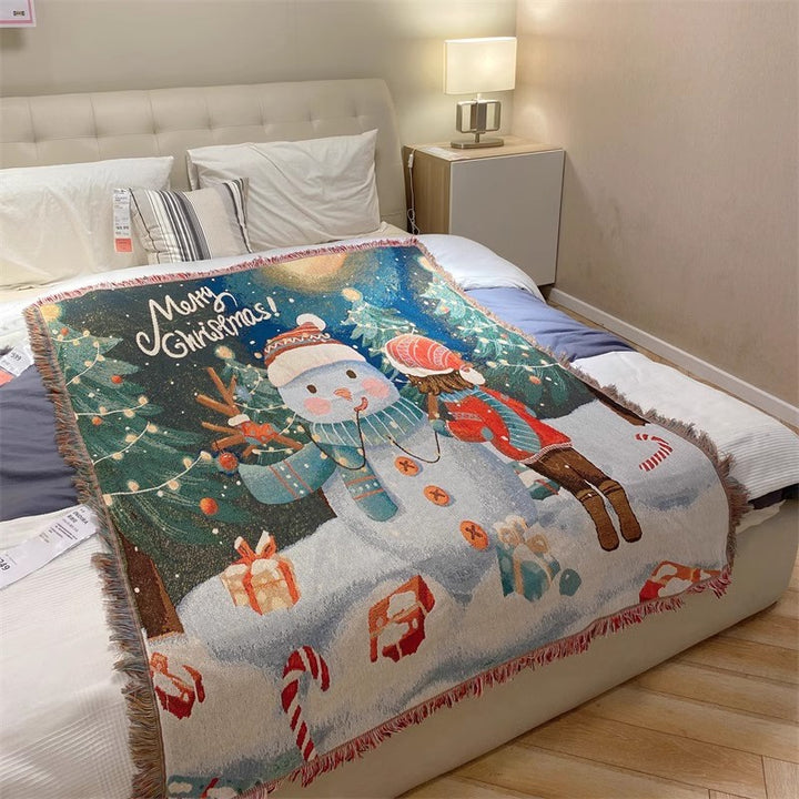 Festliches Weihnachtsthema Wandteppich Wurfdecke