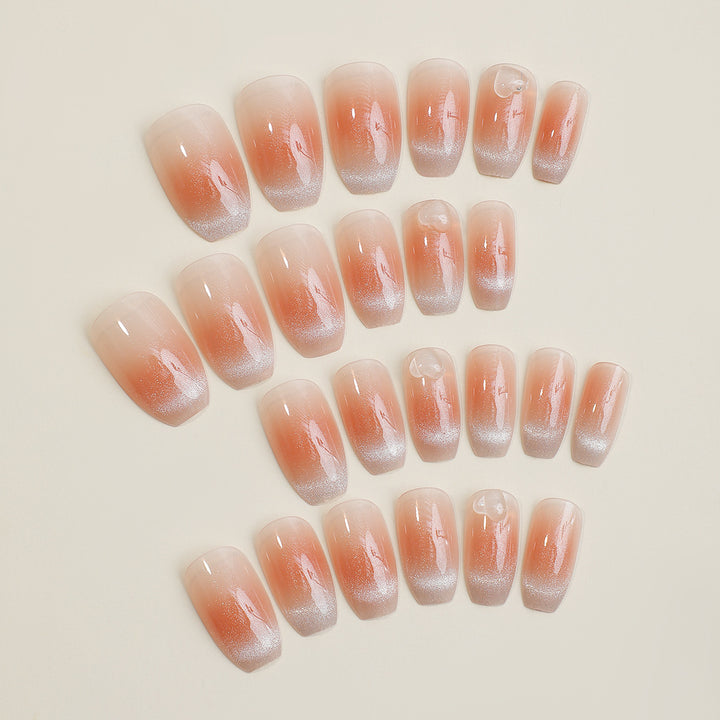 Elegantes Gradient Press-On Nagel Set mit Glänzender Oberfläche Karnz