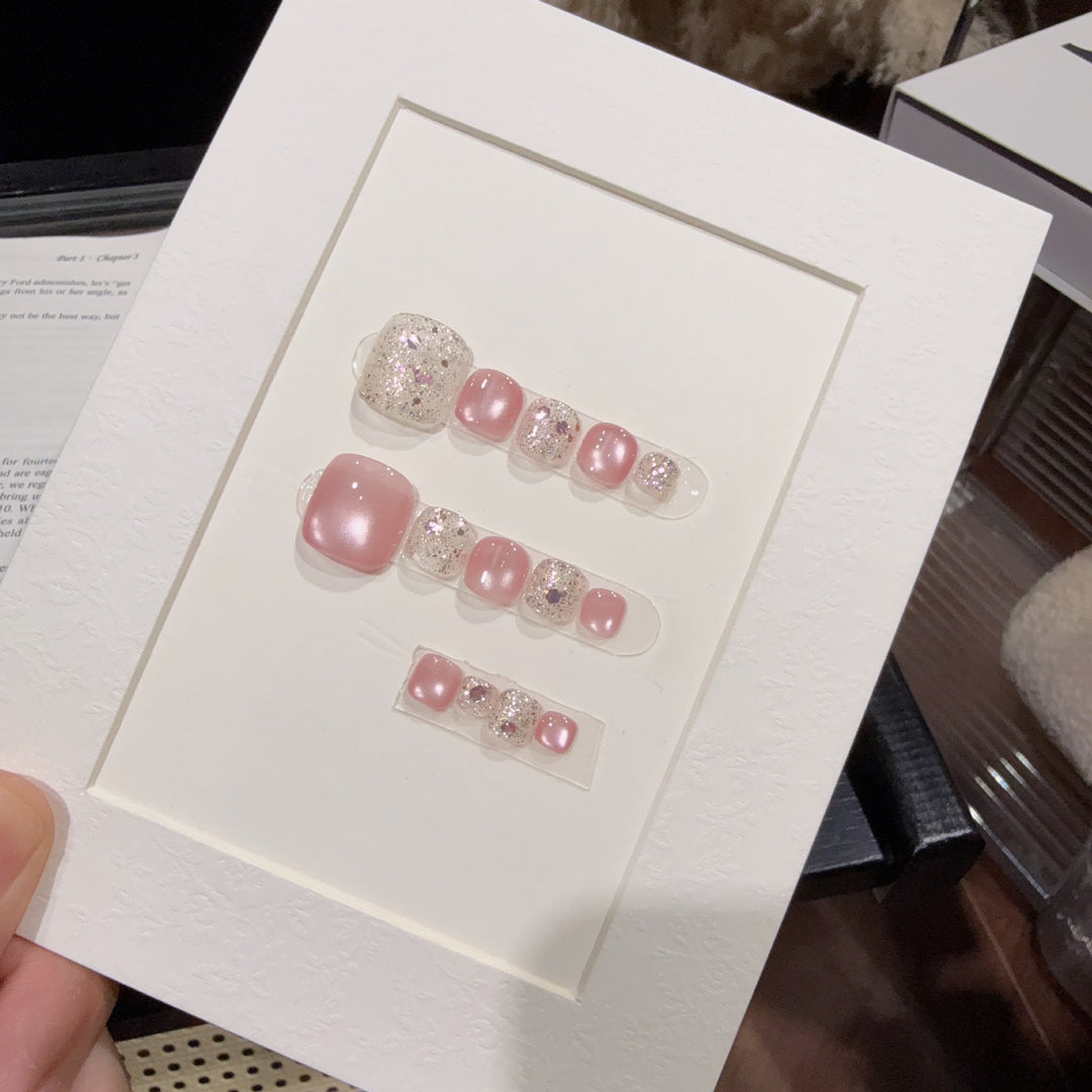 Dekorative Strass Press-On Zehennägel Karnz