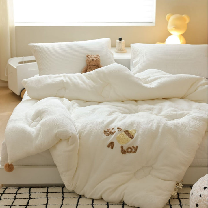Baumwolle Baby Mädchen Bestickte Steppbett Futon Bettdecke