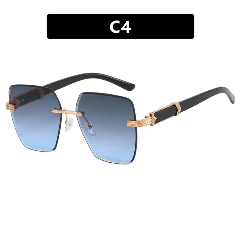 Damen modische quadratische Sonnenbrille mit glamourösen Akzenten und UV-Schutz Karnz