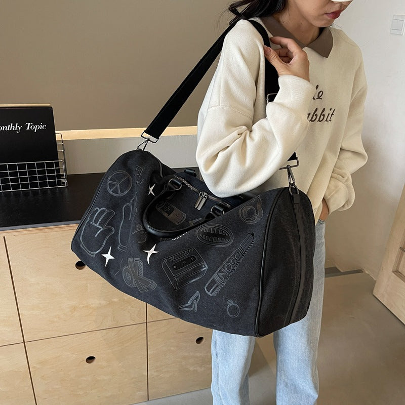 Stylischer illustrierter Canvas-Duffle-Bag Karnz