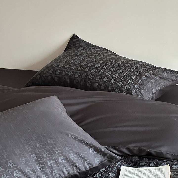 Luxuriöses Bettwäsche-Set aus Satin mit Aquarell-Blütenmuster
