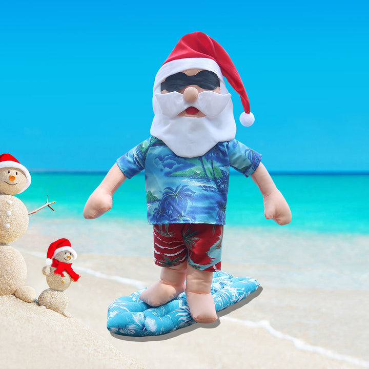 Lustiger Weihnachtsmann Surferfigur