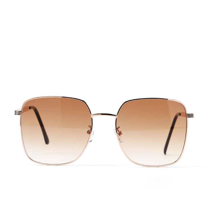 Damen quadratische Sonnenbrille mit elegantem Metallrahmen und verspiegelten Gläsern Karnz