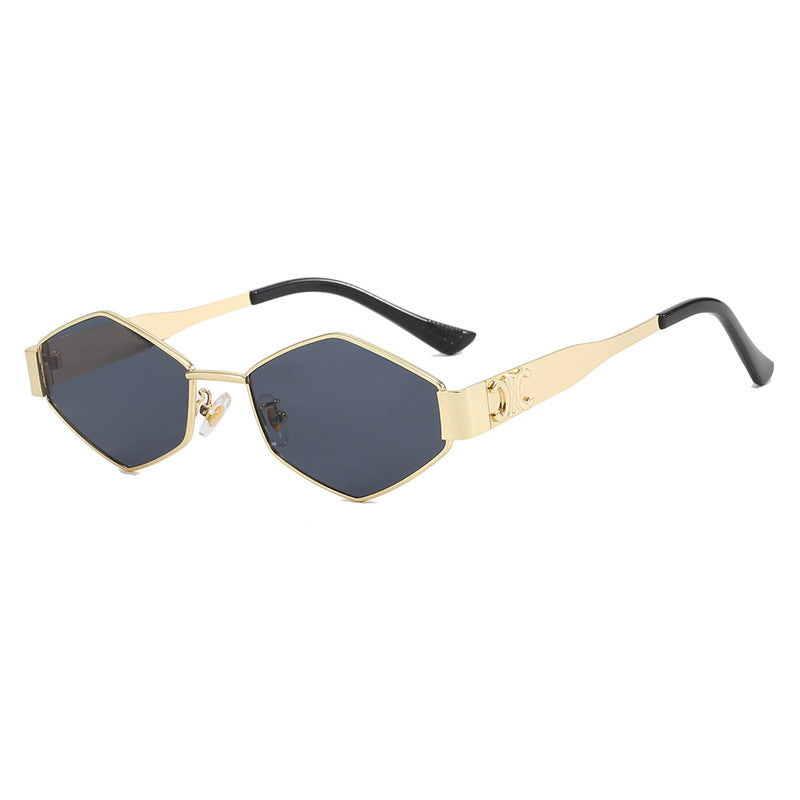 Damen hexagonale Designer-Sonnenbrille mit innovativem Metallrahmen Karnz