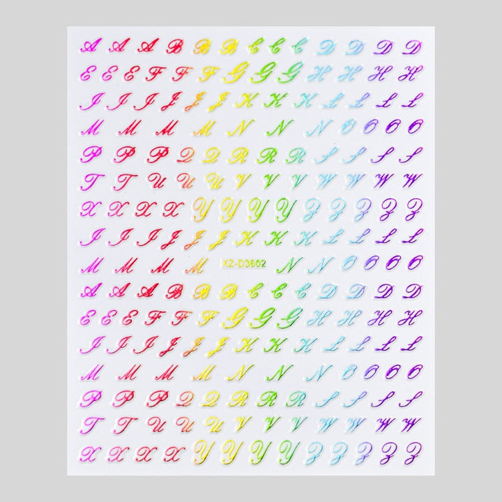 Dekorative Alphabet Nagelkunst Aufkleber