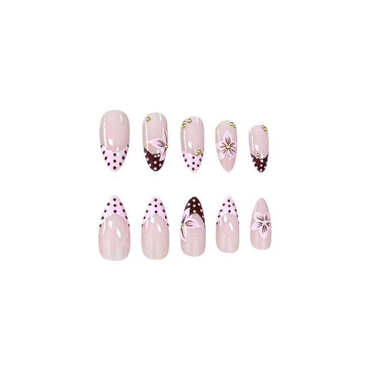 Florale Akzent Stiletto Nagelkunst Verbesserungen Karnz