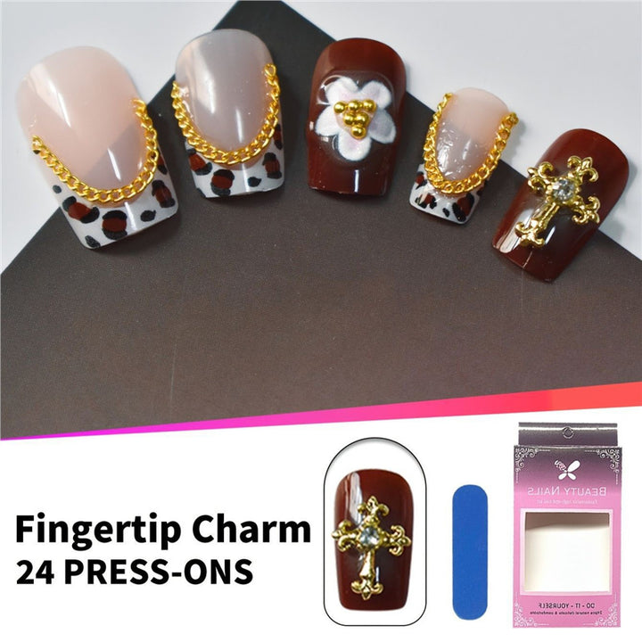 Dekoratives Florales Press-On Nagelset Karnz