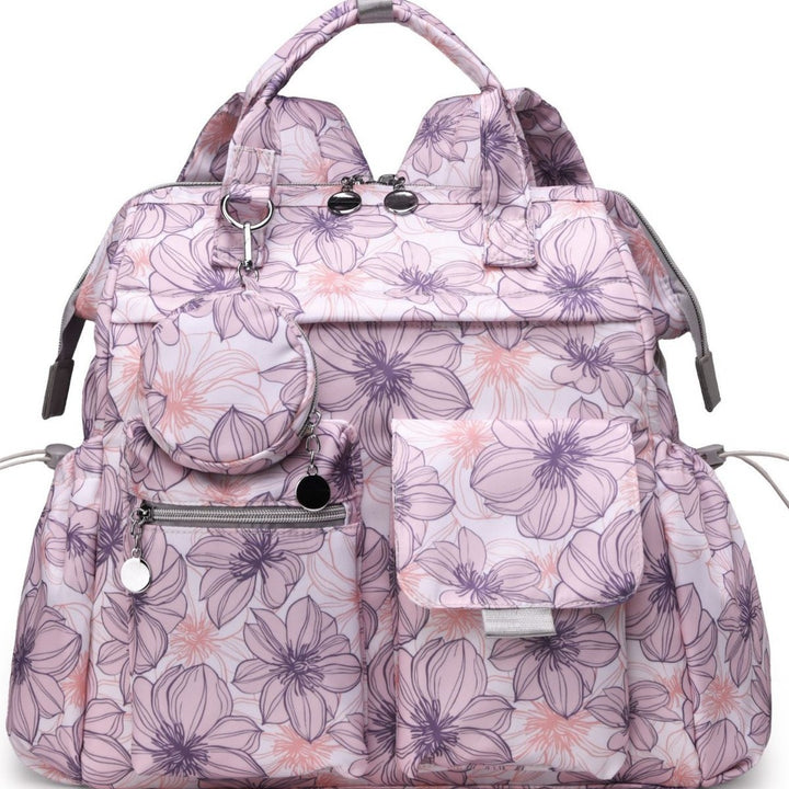 Multi-Taschen Blumen Design Rucksack Karnz