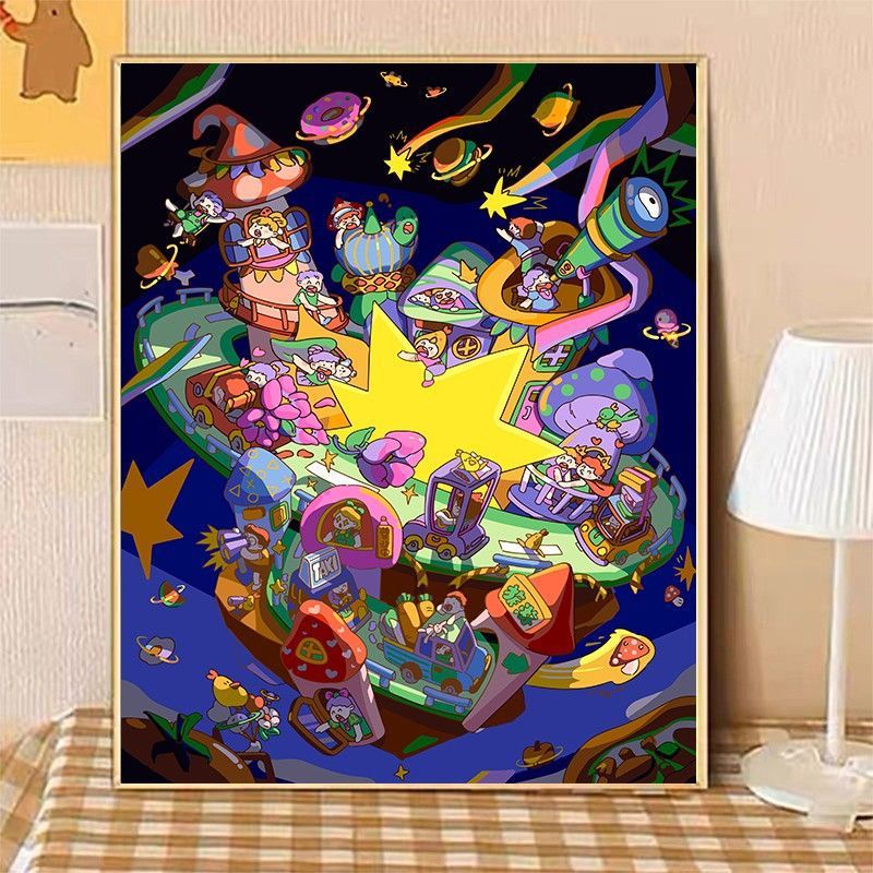 Gemütliche Wohnillustration Leinwandkunst Karnz