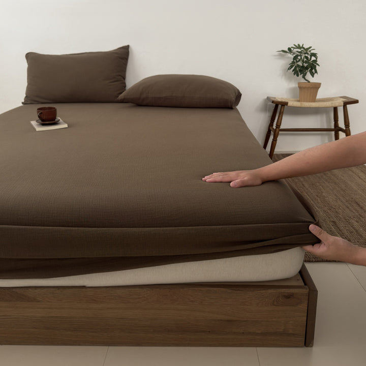 Deep-Pocket Cotton Jersey Fitted Sheet Set with Secure Elastic Corners