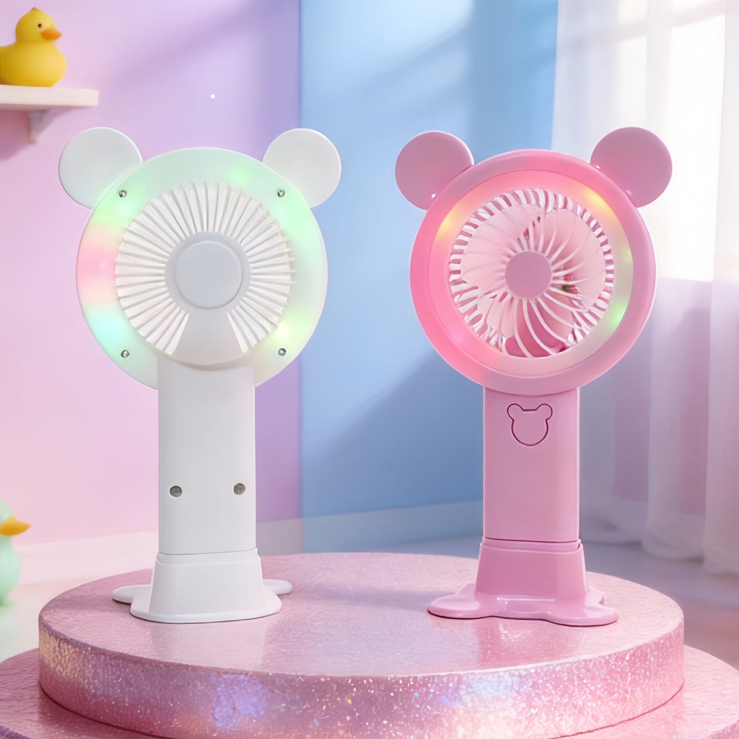 Damen Tragbarer Handventilator im fröhlichen Bärendesign Karnz