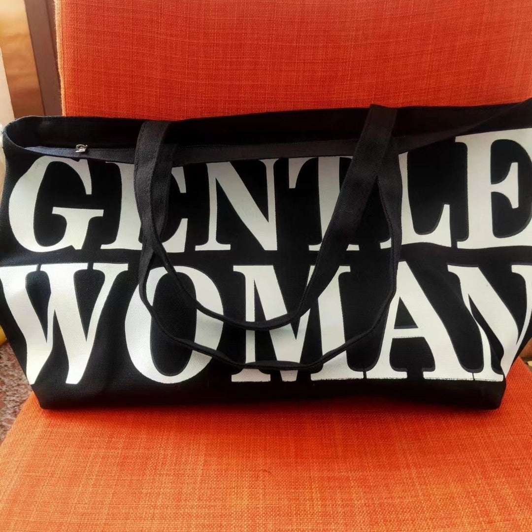 Modische Baumwolltasche mit Auffälligem Schriftzug Karnz