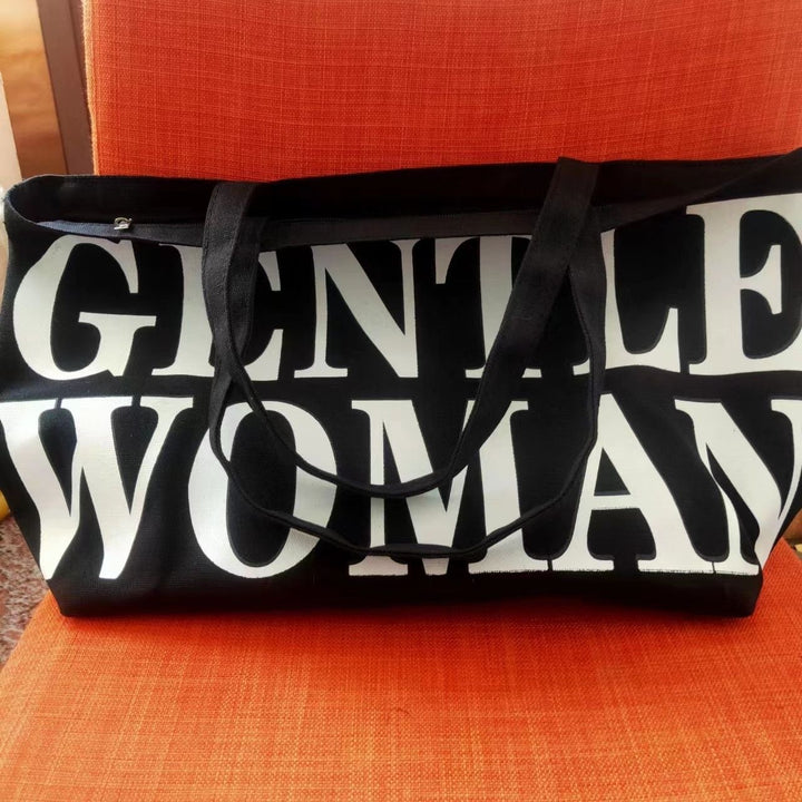 Modische Baumwolltasche mit Auffälligem Schriftzug Karnz