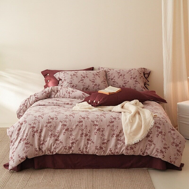 Bettwäsche-Set aus atmungsaktivem Baumwollsatin mit feinem Mosaik‑Kachelprint und Wendefunktion