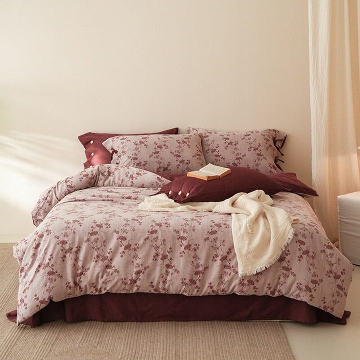 Bettwäsche-Set aus atmungsaktivem Baumwollsatin mit feinem Mosaik‑Kachelprint und Wendefunktion