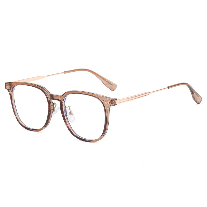 Damen klare rechteckige Brille mit filigranem Metallrahmen Karnz