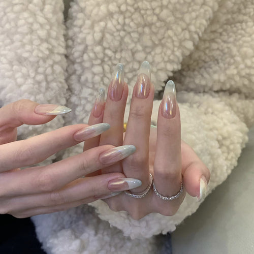 Ombre Stiletto Press-On Nägel mit irisierendem Finish Karnz