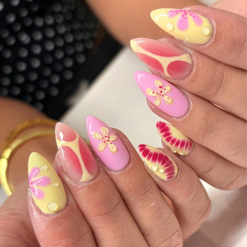 Künstlerisches Kreatives Floral Press-On Nail Art Set Karnz