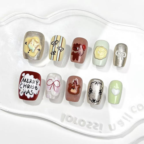 Festliches Thema Press-On Nagelkunst Set Karnz
