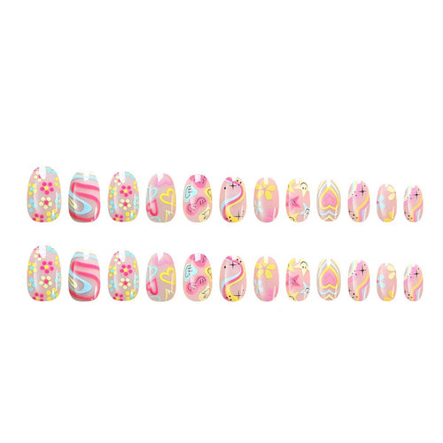 Kunstnagelset mit verspielten 3D-Motiven und bunten Designs Karnz