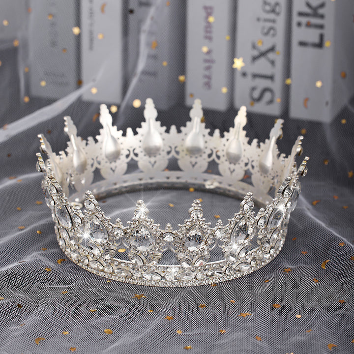 Damen Luxuriöse festliche Krone mit strahlenden Schmucksteinen Karnz