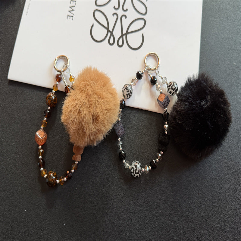 Verspielt Faux Fur Pom Pom Schlüsselanhänger Karnz