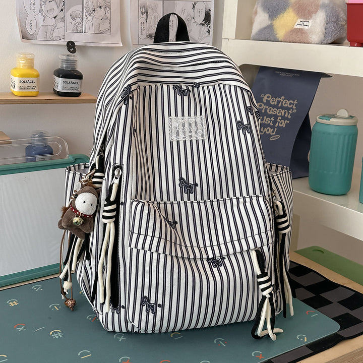 Verspielter Tiermotiv gestreifter Rucksack Karnz