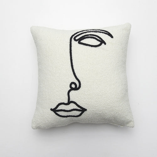 Minimalistisches Gesicht Design Wurfkissen