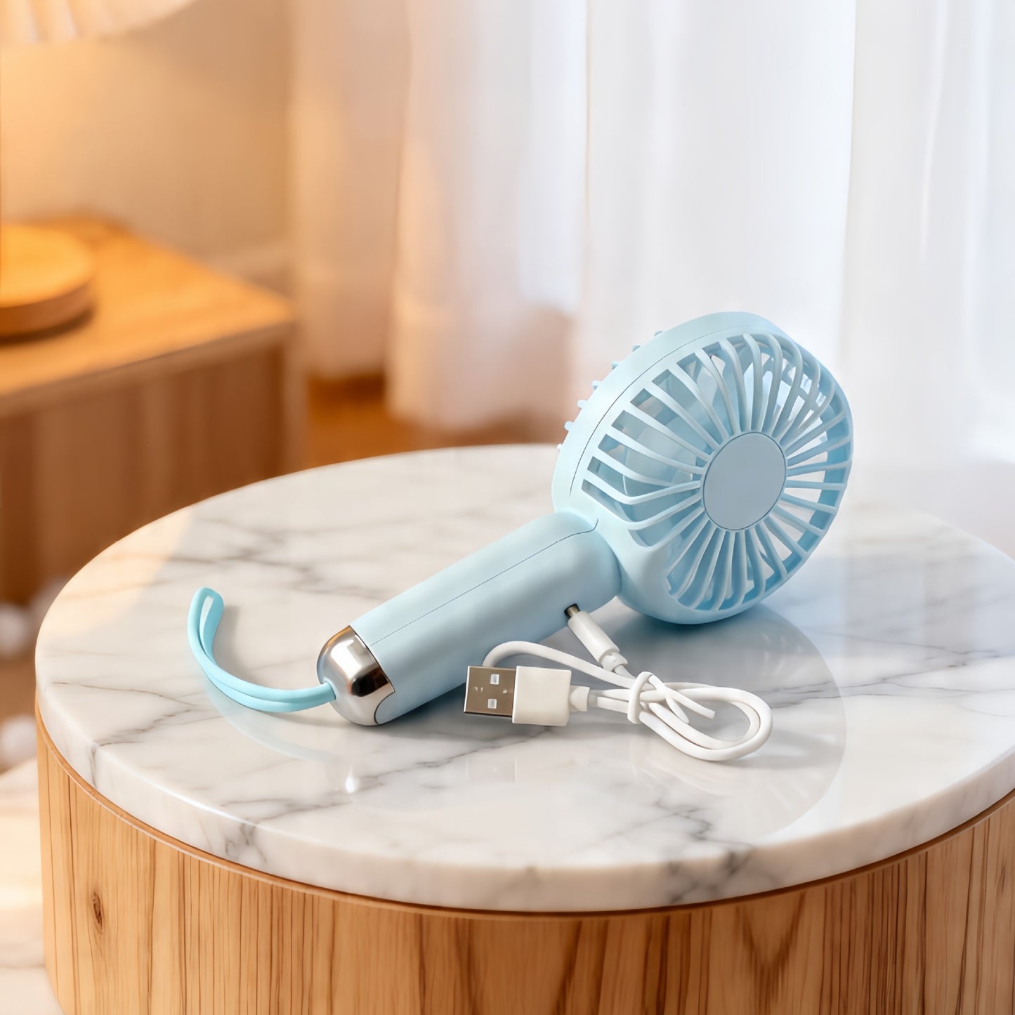 Damen Tragbarer Handventilator mit USB-Anschluss und variabler Geschwindigkeitsregelung Karnz