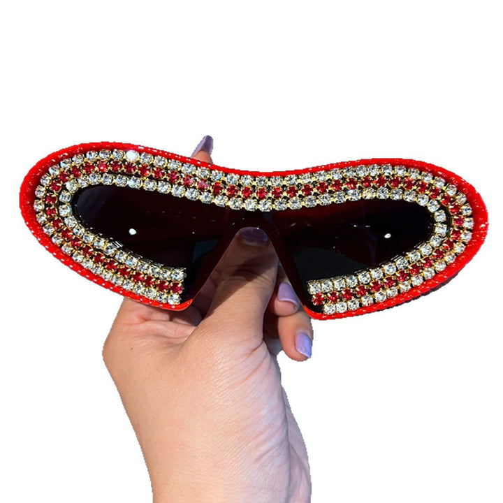 Damen Glamouröse Sonnenbrille mit funkelndem Kristallrahmen Karnz 1780939152