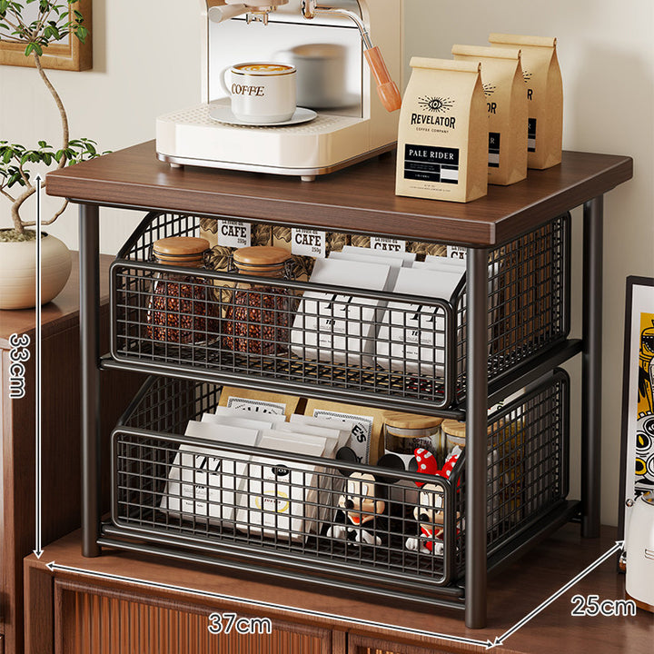 Küchenarbeitsplatte Espresso Maschine Stand mit herausziehbarem Drahtkorb Organizer