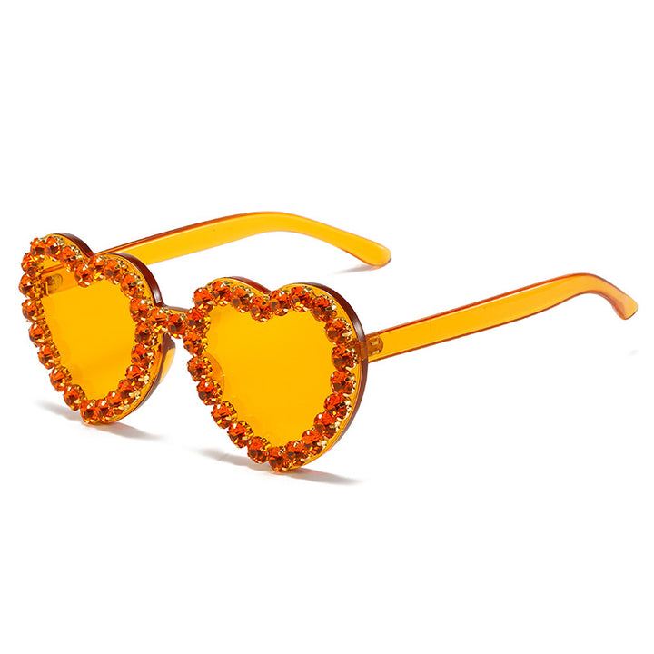 Herzförmige Glamour Sonnenbrille Karnz