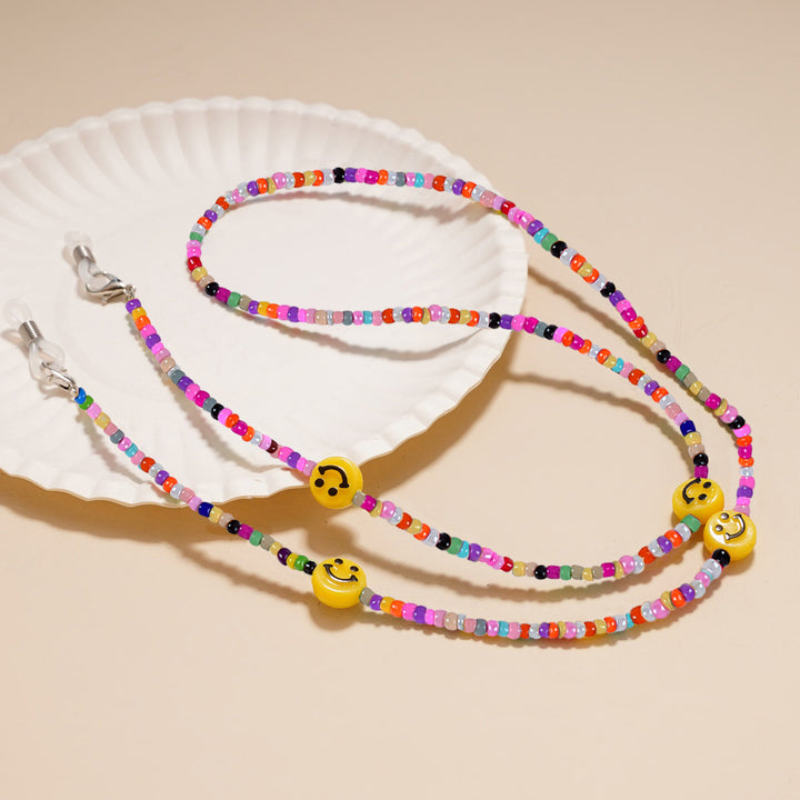 Dekorative Smile Perlenbrille Kette Karnz