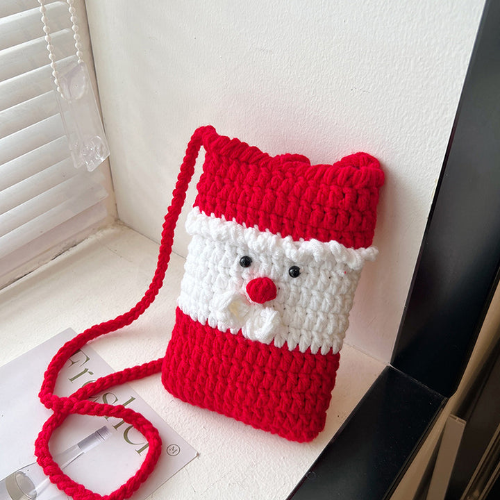 Süßes Weihnachtsmann-Themen Häkel Mini Rucksack