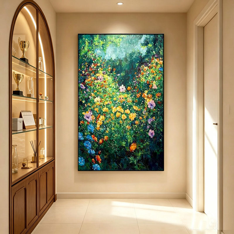 Lebhaftes Floral Leinwand Kunstwerk