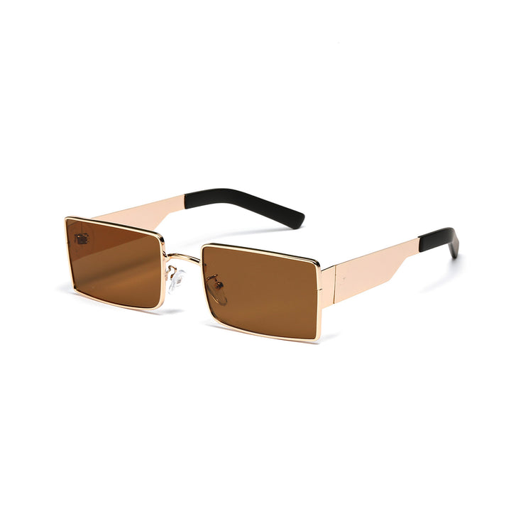 Damen stilvolle rechteckige Sonnenbrille mit modernem Metallgestell Karnz
