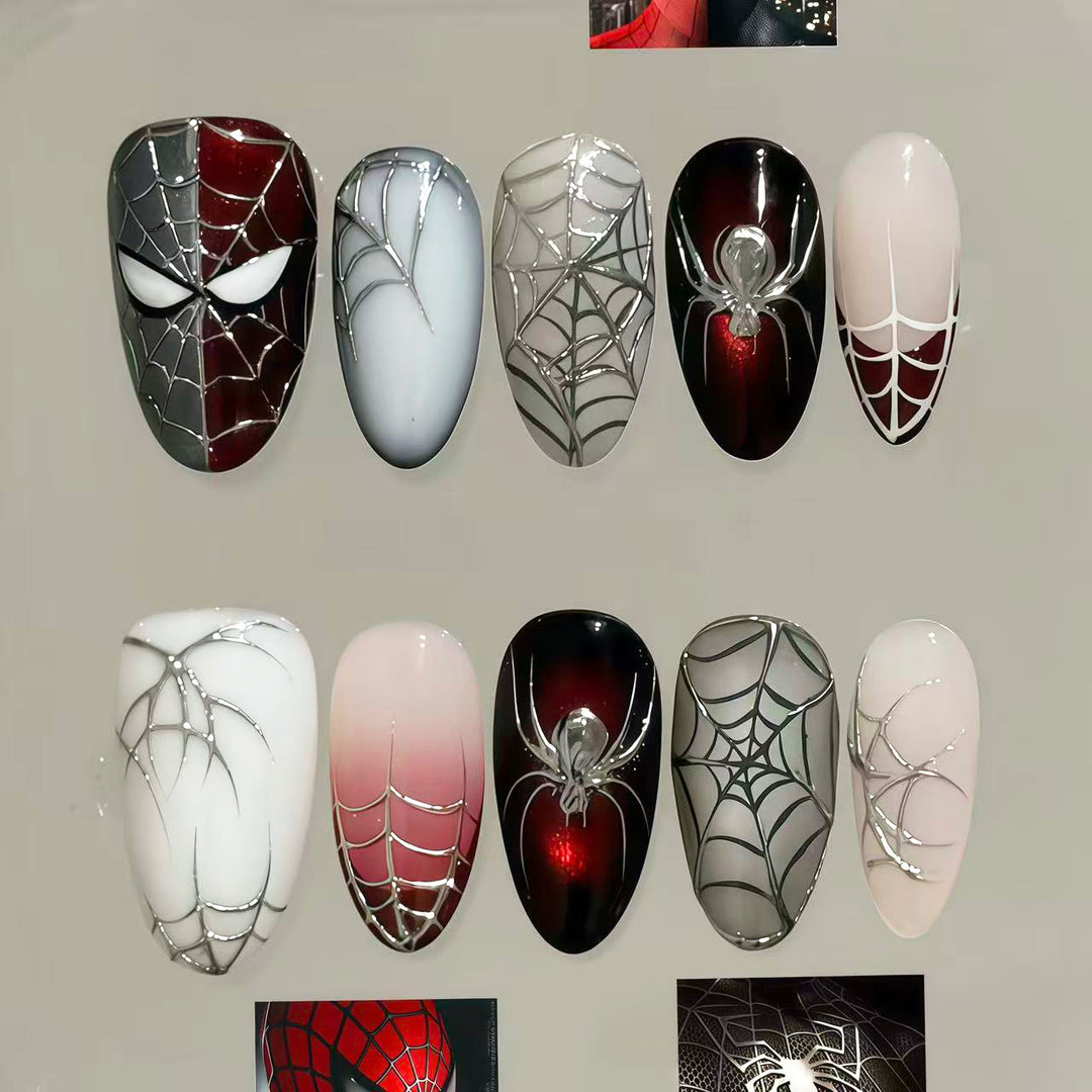 Spider-Themed Press-On Nail Set