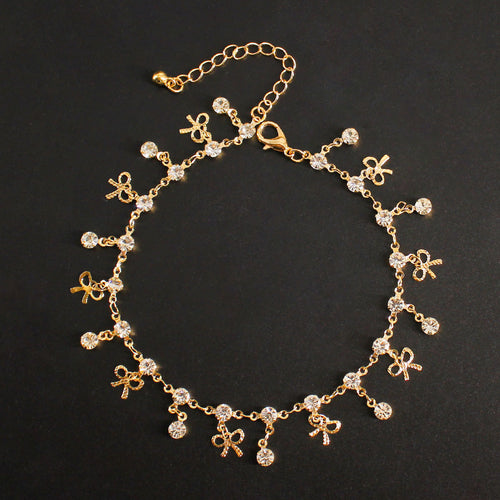 Delikate Kristall Charm Fußkettchen Karnz