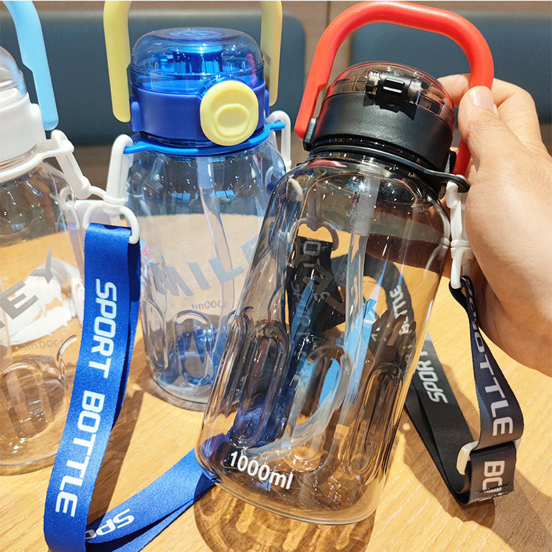 Damen Sportliche Trinkflasche mit praktischem Tragegurt Karnz