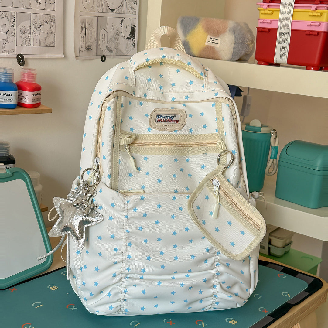 Stylische Mehrfach-Taschen-Rucksack mit Sternakzenten Karnz